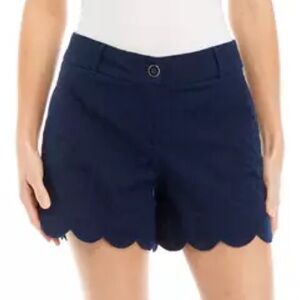 Crown & Ivy 18 Women’s Plus scalloped Navy shorts